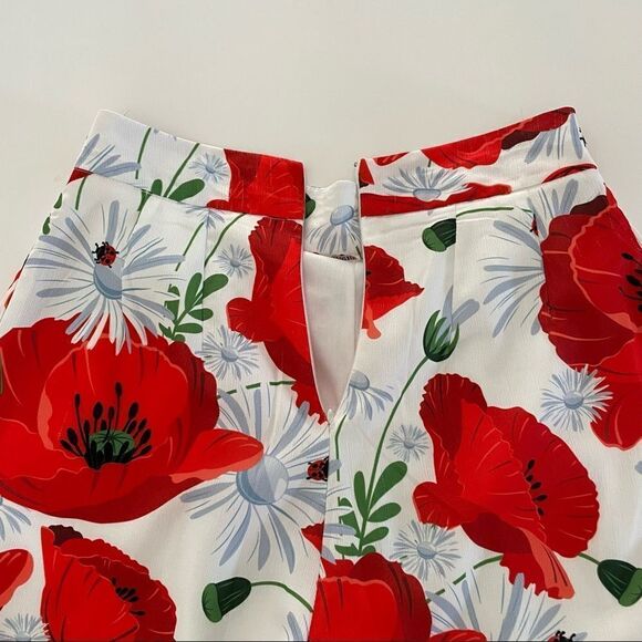 L’Atiste By Amy High Waisted Wide Leg Floral Cropped Pants size Small - Picture 8 of 15